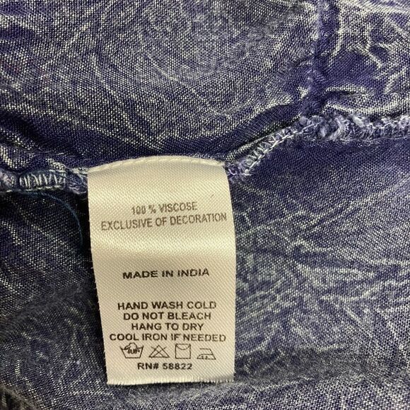 MAX EDITION,Women’s Blue/Gray Embroidered, Crinkled Top, boat neckline,Sz Medium - Picture 11 of 11